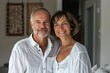 © Markus Schröder - Portrait of a cheerful caucasian couple in their 30s wearing a classic white shirt isolated on serene meditation room