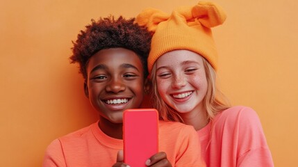 Poster - Vibrant Gen Z Content Creation Teenagers with Smartphones Against Street Art - Dynamic Urban Social Media Strategies and Youth Marketing Innovations