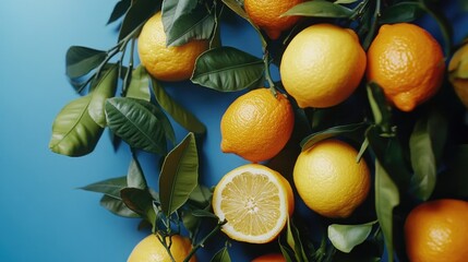 Sticker - Fresh Oranges in a Fruit Display