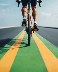 Poster - Dynamic Urban Commuting Sleek Electric Bike Ride on Vibrant Eco-Friendly Roadway - Modern Mobility Solutions and Sustainable Smart City Infrastructure
