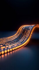 Leinwandbilder - Neon Pixel Wave Digital Art Display with Dynamic Light Patterns on Curved Surface for Futuristic Tech Branding and Interactive Visual Solutions