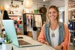 © Ryzhkov - Contemporary Boutique Aesthetic Friendly Female Shop Owner with Rustic Decor and Casual Apparel - Boosting Retail Engagement and Personalized Customer Service