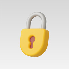 3d Realistic Locked Padlock vector illustration