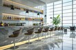 © Sudipta - modern conceptual glossy shiny airport lounge hype realistic Creating a beautiful and functional home bar contemporary bright stylish interior .