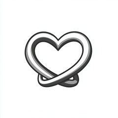 Minimalistic black and white heart-shaped knot symbolizing love and unity