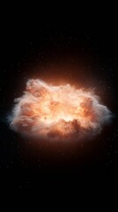 Aufkleber - Vibrant Nebula Art Capturing a Supernovas Energy in Lustrous Red and Gold Clouds - Celestial Themes for Modern Space Decor and Astrophysics Marketing
