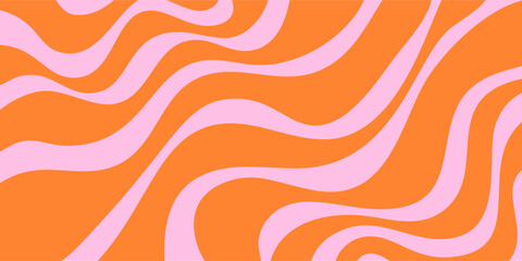 Aufkleber - Cool Abstract Psychedelic Background. Vector Design Groovy Pattern Y2k Texture. Hand Drawn Trippy Backdrop.