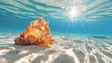 Canvas Print - Shells in sea water.