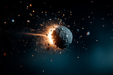 Wall Mural - Asteroid Fragmentation in Space