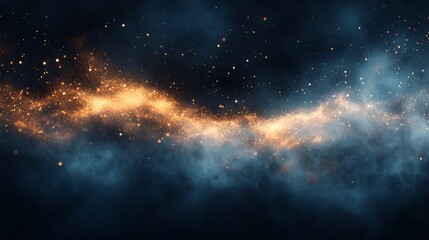 Wall Mural - Captivating Dark Blue Background Adorned with Glimmering Gold Stars Creating a Dreamy and Enchanting Atmosphere Evoking a Sense of Wonder and Tranquility in a Starry Night Sky