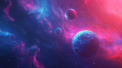 Wall Mural - an abstract background depicting planets and space.