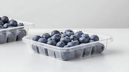 Canvas Print - Plastic box with blueberry mockup, side view