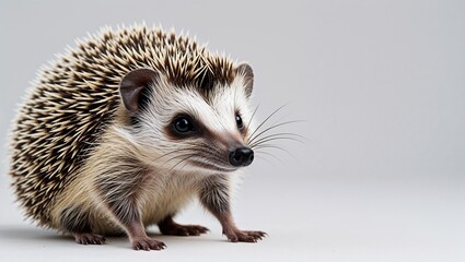 Wall Mural - Adorable Hedgehog Isolated on White Background for Cute and Nature-Inspired Design Themes