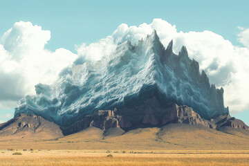 Wall Mural - A mountain range that appears to dissolve into the sky