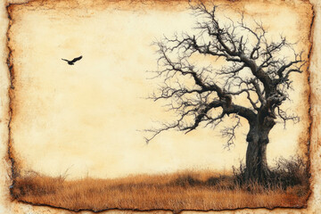 Wall Mural - Grunge Tree Background