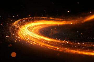 Aufkleber - A swirling vortex of golden light and particles, creating a dynamic and energetic abstract image.
