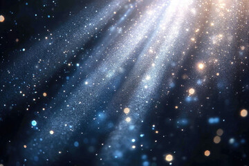 Aufkleber - Glimmering cosmic dust and light beams create a magical, ethereal night sky.