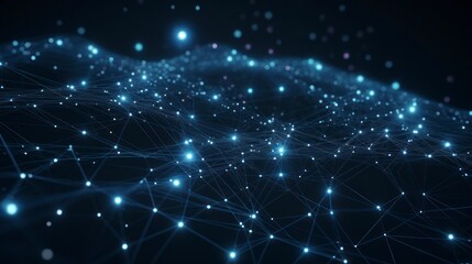 Abstract blue digital background with connection lines and dots