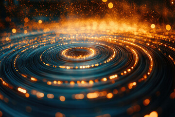 Aufkleber - Abstract swirling vortex of glowing particles, creating a mesmerizing cosmic effect.