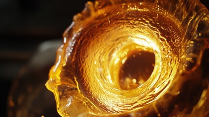 Sticker - Golden Liquid Swirling in a Glass