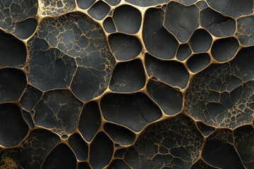 Poster - Abstract dark textured background with gold veins.  Organic, natural pattern.