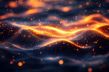 Fototapete - Colorful waves of light creating a mesmerizing display in a futuristic setting