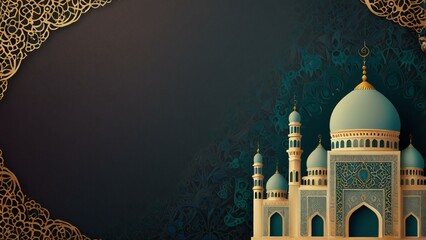 Wall Mural - mosque at sunset