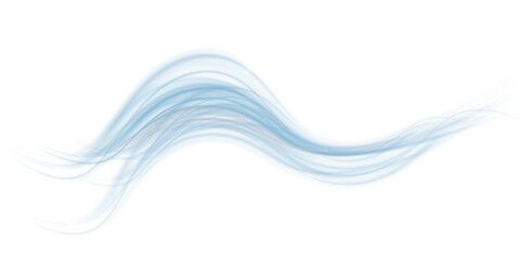 Wall Mural - blue wind waves effect. abstract light motion trails with sparkles isolated on black background. lig