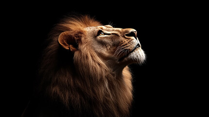 an illustration of a lion king against a black backdrop.