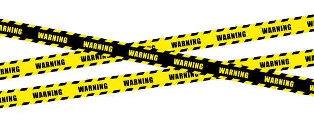 yellow and black danger warning tape set: includes skull symbols for industrial safety, hazard areas