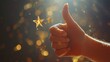 © Johannes - Hand giving thumbs up with five-star rating overlay, symbolizing customer satisfaction and positive service feedback.