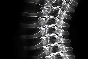 Poster - Detailed view of human spine highlighting vertebral alignment and structure in medical imaging