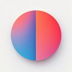 Fototapete - Abstract circular design with gradient colors blending from blue to pink in a modern artistic style. Generative AI