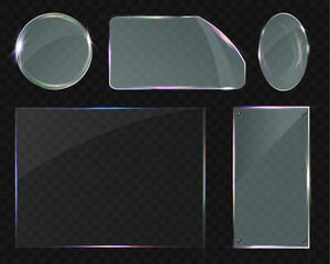 Wall Mural - transparent glass elements with light reflections, transparency effects, and realistic details for m
