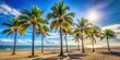 © Praphunsak - Sunny day at the beach with tall palm trees swaying gently in the breeze, beach, palm trees,  beach