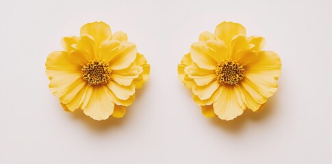 calendula flowers in yellow, isolated on a clear background