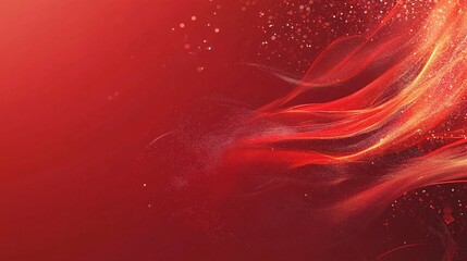Wall Mural - a stunning abstract design featuring flowing red waves and shimmering particles, evoking passion and
