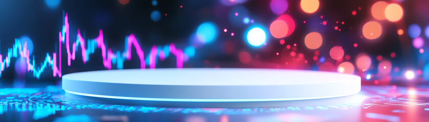 Wall Mural - a vibrant digital backdrop featuring glowing lights and dynamic lines, perfect for presentations and