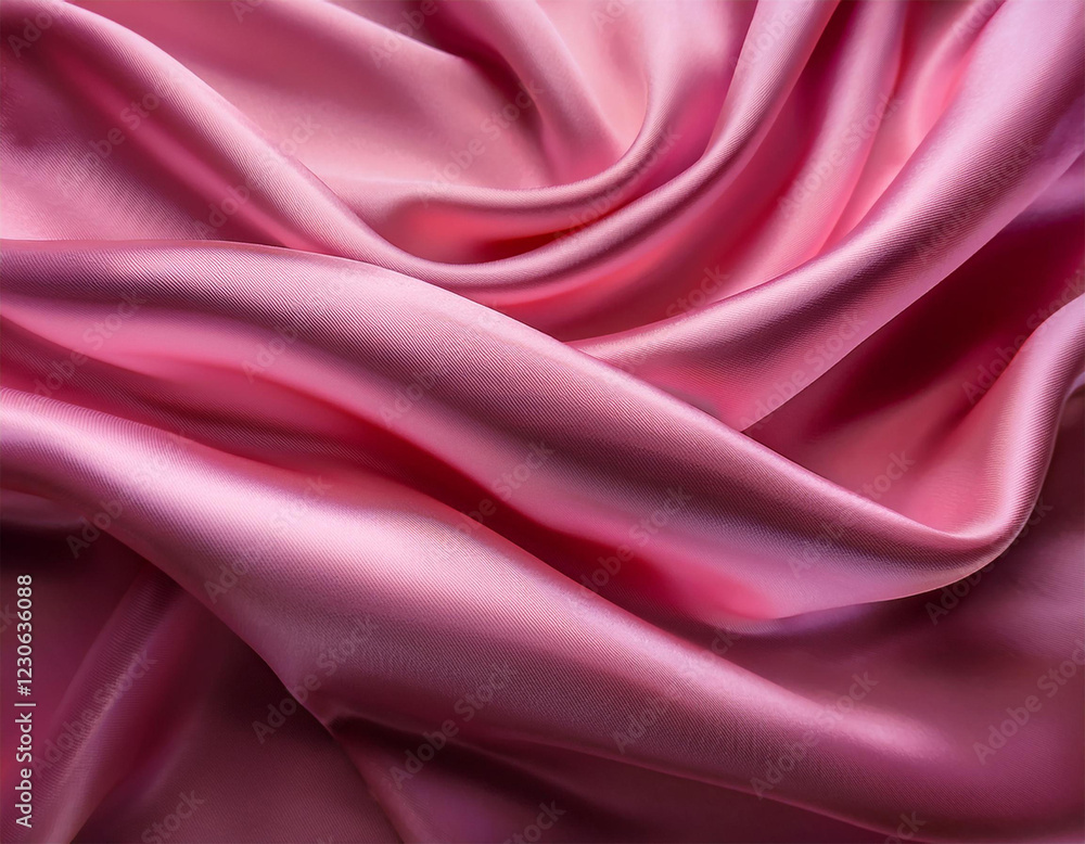 pink silk satin fabric with a flowing elegant wave creating a luxurious ...