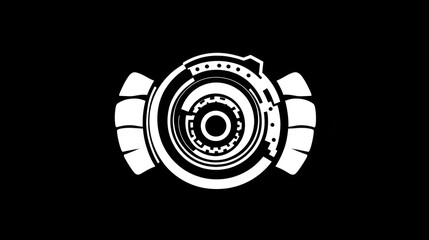 Abstract tech circle, futuristic design, dark background, website banner