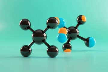 a cholesterol molecule depicted in a space-filling model, over a colorful background, representing h