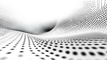 Creative digital dots background symbolizing digital data, modern minimalistic design with bright light tones, blurred effect and empty space for caption or text