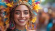 © Jam - Colorful Festival Celebration With Vibrant Costumes and Smiles. Generative AI