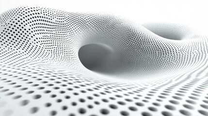 Creative digital dots background symbolizing digital data, modern minimalistic design with bright light tones, blurred effect and empty space for caption or text