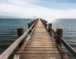 Wall Mural - weathered wooden pier cut out