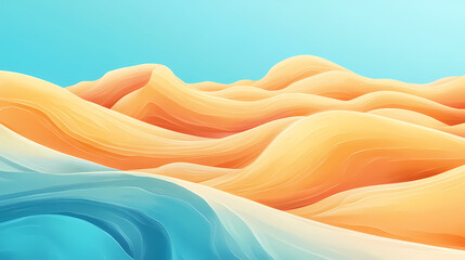 Wall Mural - Surface wave of sand on desert texture background. Desert Shores. Illustration