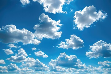 Wall Mural - blue sky white clouds world ozone day summer atmosphere.