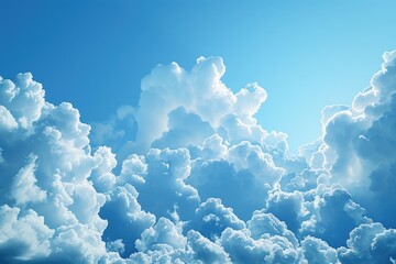 Wall Mural - blue sky white clouds world ozone day summer atmosphere.