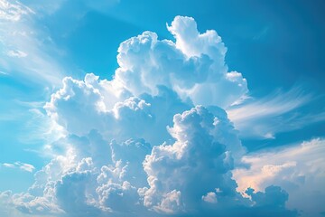 Wall Mural - blue sky white clouds world ozone day summer atmosphere.