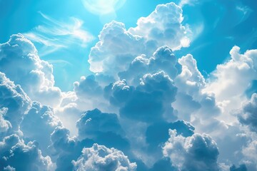 Wall Mural - blue sky white clouds world ozone day summer atmosphere.